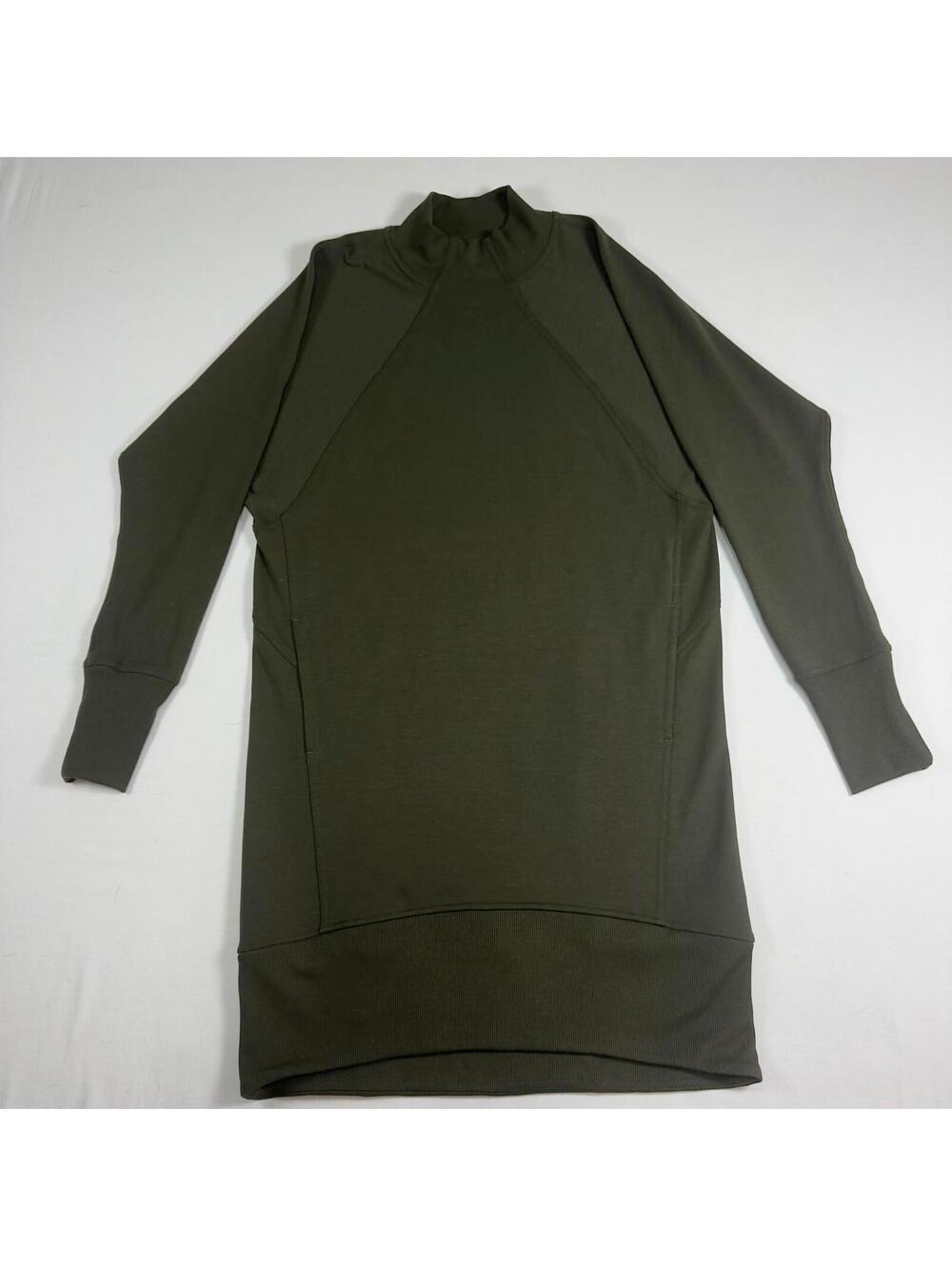 Lululemon City Sweat Dress Dark Olive Green Size 4 Slim to Relaxed